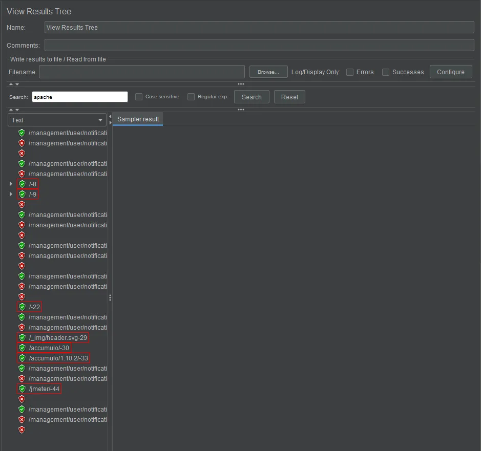 Esempio di esecuzione di un test plan in JMeter