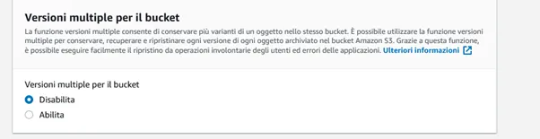 Versionamento del bucket
