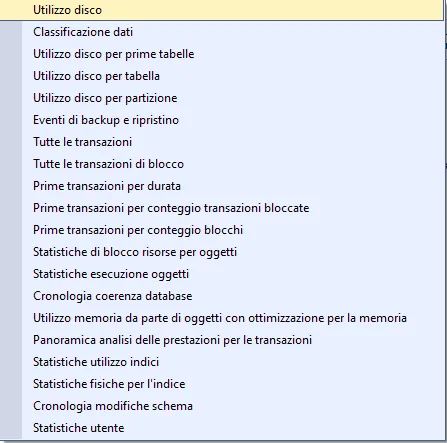 Report standard disponibili di SQL Server