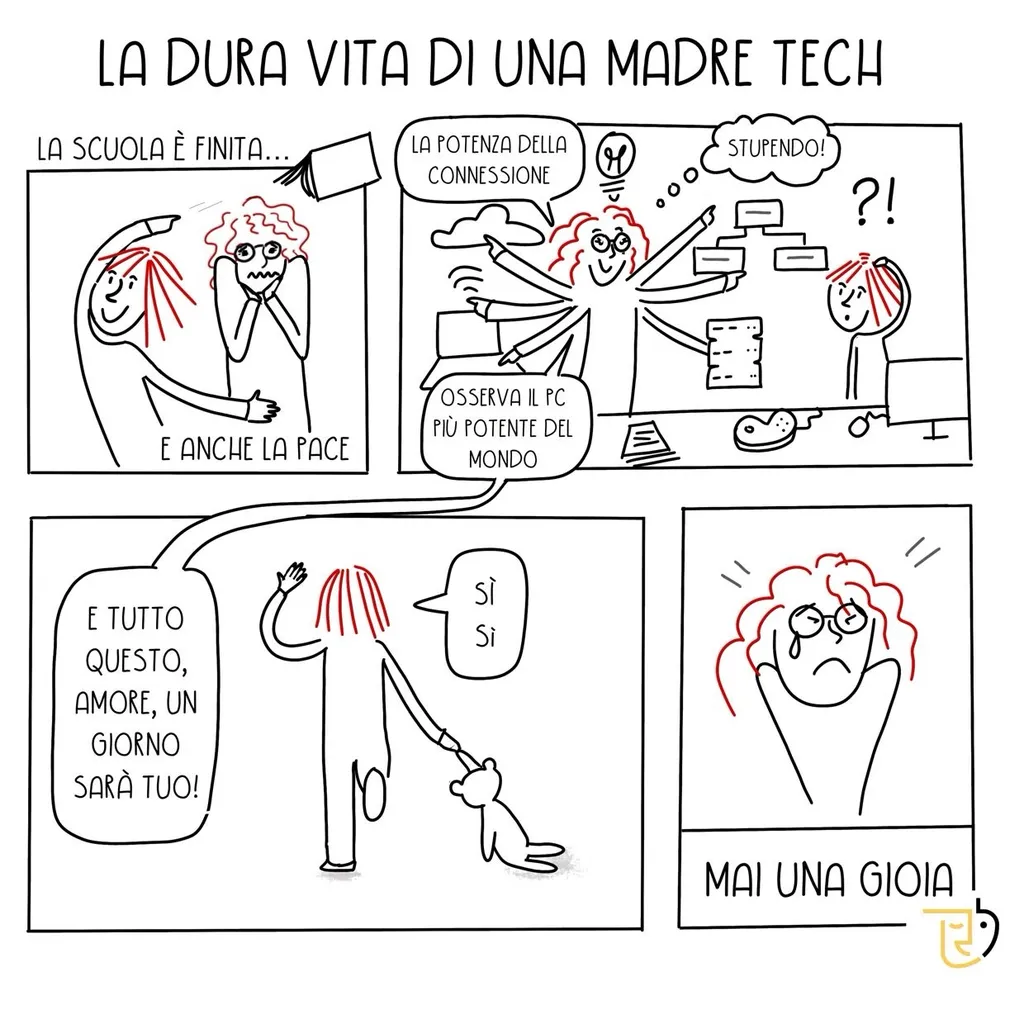 La dura vita di una madre tech - Meme